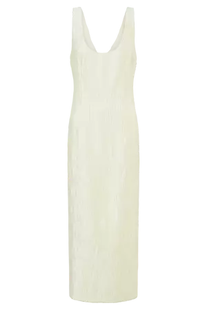 Theia Plisse Maxi Dress - Ivory - MESHKI