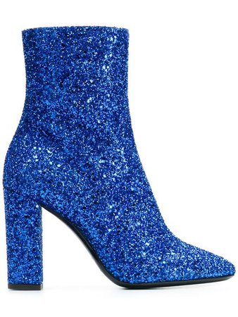 Saint Laurent Loulou glitter ankle boots $548 - Shop AW18 Online - Fast Delivery, Price