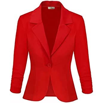Womens Casual Work Office Blazer Jacket JK1131X RED 4X at Amazon Women’s Clothing store