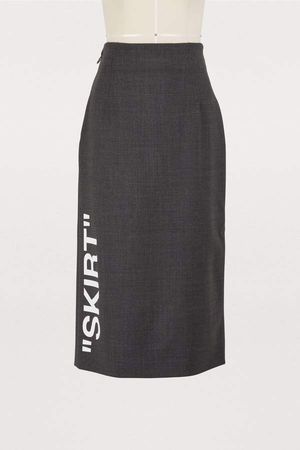 Off White Wool pencil skirt