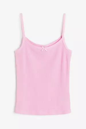 Picot-trimmed Camisole Top - Light pink - Ladies | H&M US