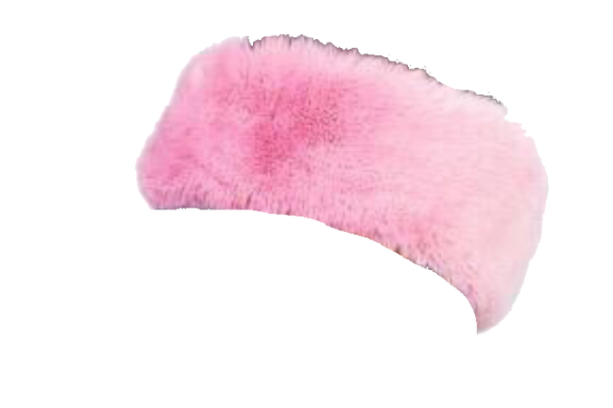 fur headband pink