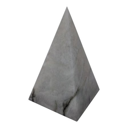 Organic Modern Italian Gray Alabaster Pyramid Decorative Sculpture Point | Chairish