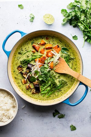Vegan Thai green curry - Lazy Cat Kitchen