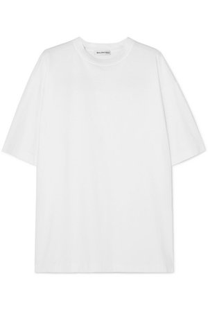 Balenciaga | Oversized embroidered cotton-jersey T-shirt | NET-A-PORTER.COM