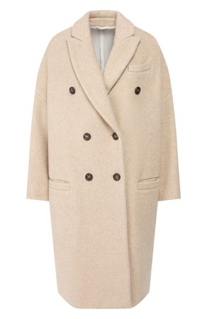 Пальто из смеси шерсти и шелка BRUNELLO CUCINELLI белого цвета — купить за 538500 руб. в интернет-магазине ЦУМ, арт. MB5329402