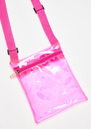 Clear Pink Fuchsia Vinyl Crossbody Bag | Dolls Kill