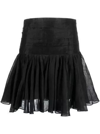 SANDRO Flared Pleated Skirt - Farfetch