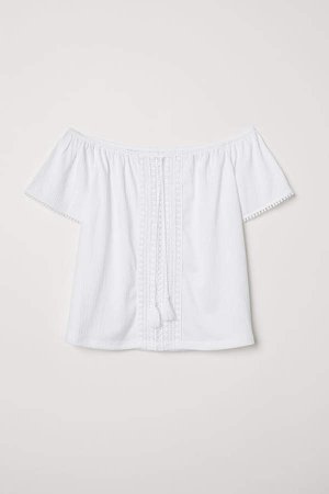 Off-the-shoulder Blouse - White