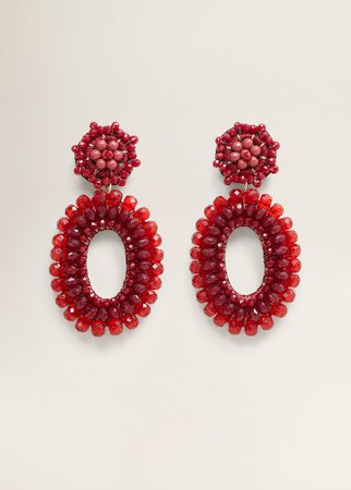 Beaded pendant earrings - Women | Mango USA