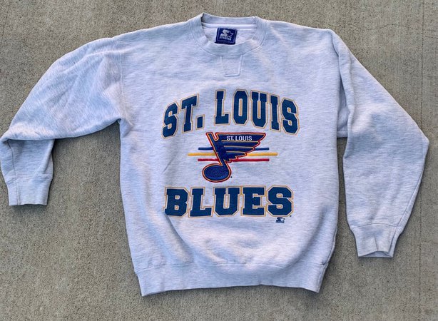 Vintage St. Louis Blues Hockey Starter Grey Sweatshirt Size | Etsy