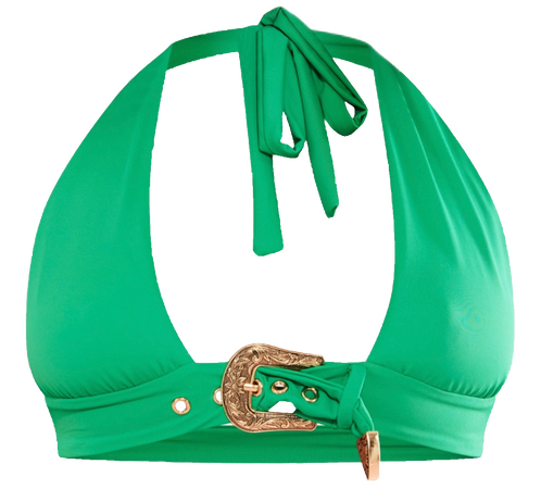 PLT- green halterneck buckle bikini top