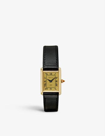 RESELFRIDGES WATCHES - Pre-loved Gucci Tank yellow-gold manual watch | Selfridges.com