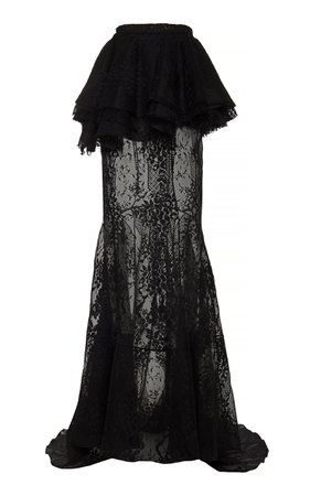Primula Sheer Tiered Cotton-Lace Maxi Skirt by Brock Collection | Moda Operandi