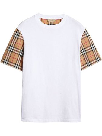 Burberry Oversized Check-sleeve T-shirt | Farfetch.com