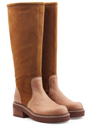 Suede Knee Boots with Leather Gr. IT 36