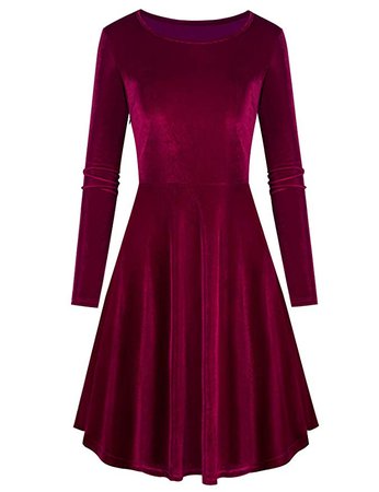 Maroon velvety dress-Amazon