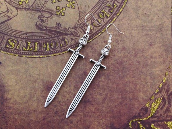 Sword cross earrings