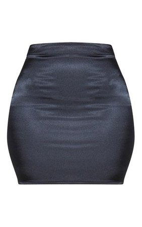 Black Satin High Waist Mini Skirt | Skirts | PrettyLittleThing