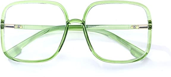 Amazon.com: BIGGY Oversized Square Blue Light Blocking Glasses - Ultralight Fashion Nerd Frames for Women Men (rectangle green) : Health & Household