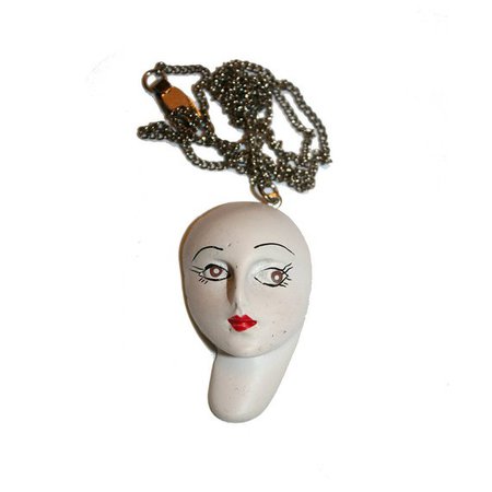 Antique Lady Head Necklace Mannequin necklace antique face | Etsy
