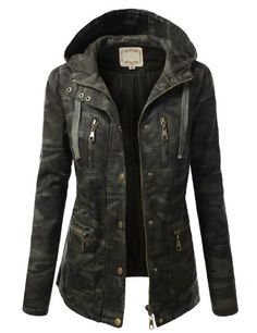LE3NO Womens Long Sleeve Camo Military Anorak Jacket with Pockets | Coats & Jackets | Pinterest | Jackets, Anorak jacket and Camo jacket