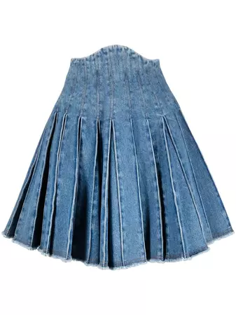 Balmain high-waisted Denim Skirt - Farfetch
