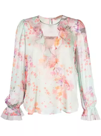 TWINSET Ruffled Floral And star-print Blouse - Farfetch
