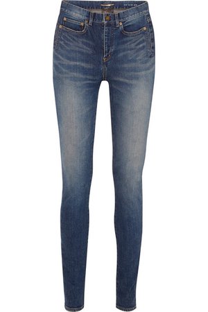 Saint Laurent | Distressed mid-rise skinny jeans | NET-A-PORTER.COM