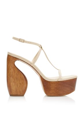 Chiara Wooden Leather Platform Sandals By Cult Gaia | Moda Operandi