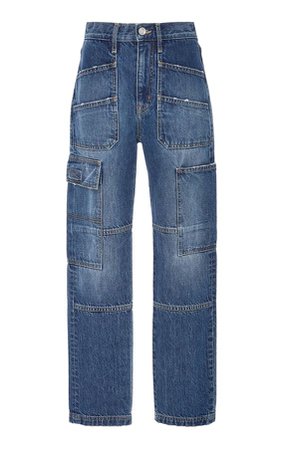 SLVRLAKE Denim Savior High-Rise Straight-Leg Cargo Jeans