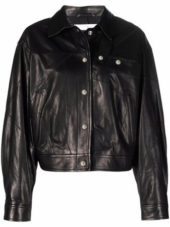 Shop IRO leather bomber jacket with Express Delivery - FARFETCH
