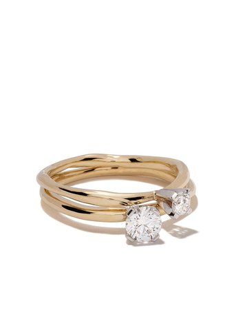Wouters & Hendrix Gold 18kt Yellow And White Gold Toi Et Moi' Diamond Ring - Farfetch