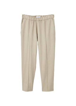 MANGO Pocket linen-blend trousers