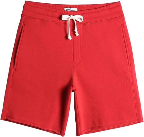 caloleyng Mens Cotton 8" Long Casual Lounge Fleece Shorts Zipper Pockets Jogger Athletic Workout Gym Sweat Shorts at Amazon Men’s Clothing store
