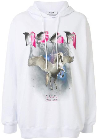 Unicorn print hooded sweatshirt