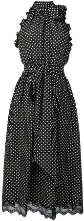 black polka-dot dress