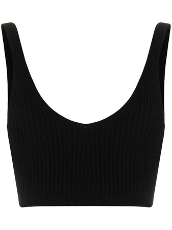 Black Cashmere In Love ribbed-knit cropped top REESE - Farfetch