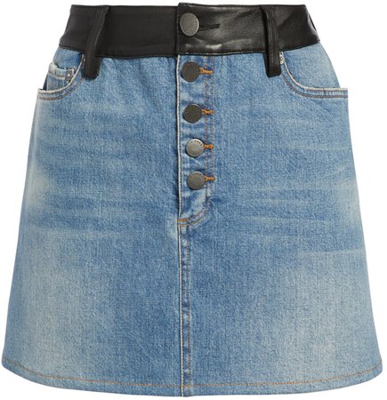 Amazing Leather Combo Mini Skirt