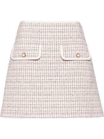 Shop Miu Miu plaid A-line mini skirt with Express Delivery - FARFETCH