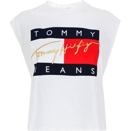 Tommy Jeans Flock Crop T Shirt