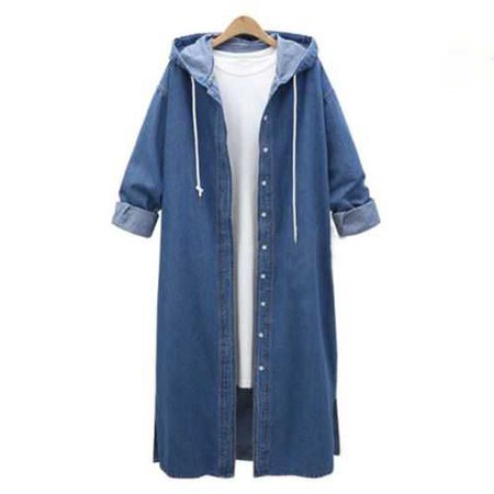 L-5XL Women Hoodies Denim Blue Oversize Jacket Coat Hoody Outwear Plus Size Tops | eBay