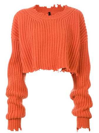 UNRAVEL PROJECT CROPPED RIBBED DETAIL JUMPER.