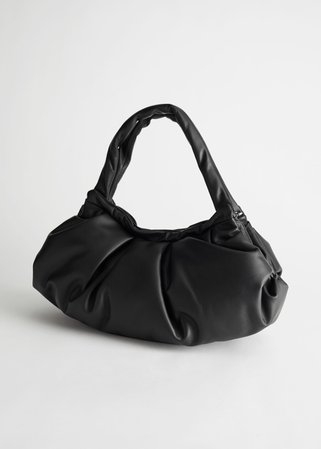 Gathered Leather Bag - Black - Shoulderbags - & Other Stories