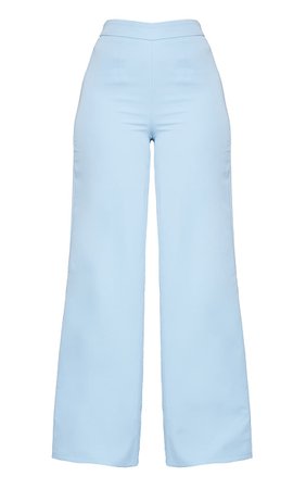 Light Blue High Waist Tailored Wide Leg Trousers | PrettyLittleThing USA