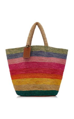 Raffia Rainbow Summer Tote Bag By Manebi | Moda Operandi