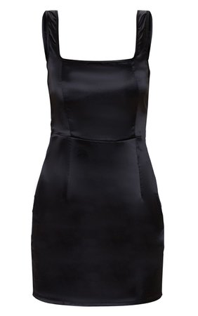 Black Sleeveless Square Neck Bodycon Mini Dress | PrettyLittleThing USA
