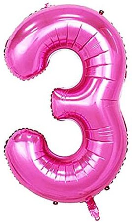 Amazon.com: 2 Pcs 42 Inch Pink Number 3 Foil Balloons by GOER,Number Balloons for Pink Party Decorations : Home & Kitchen