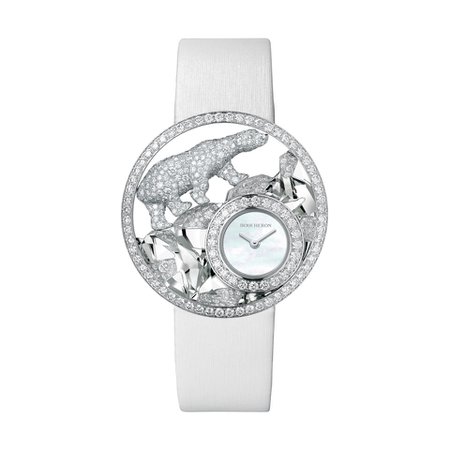Boucheron, AJOUREE ARCTIQUE, L'OURS POLAIRE Timepiece in white gold, diamonds, rock crystal and sapphires watch