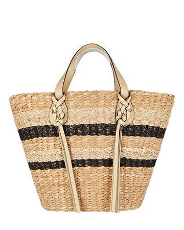 Ulla Johnson Surfside Day Striped Straw Basket Bag